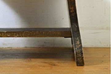 中古　軽井沢彫り　趣ある木の色合いと施された桜の意匠が和の雰囲気を高めるスツール付きドレッサー(鏡台、ミラー)(R-061767)