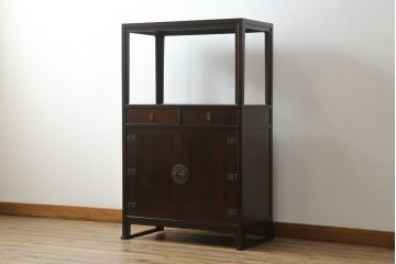 和製ビンテージ　松本民芸家具　#132型　格式高い雰囲気の朝鮮棚(収納棚、飾り棚、陳列棚、戸棚、ディスプレイ棚、収納箪笥、ヴィンテージ)(R-061769)