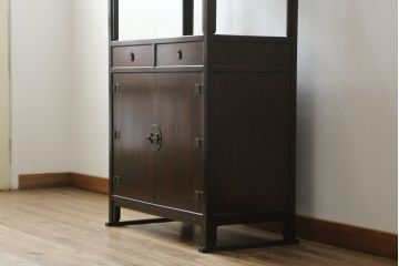 和製ビンテージ　松本民芸家具　#132型　格式高い雰囲気の朝鮮棚(収納棚、飾り棚、陳列棚、戸棚、ディスプレイ棚、収納箪笥、ヴィンテージ)(R-061769)