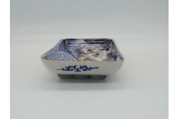 江戸期　富長貴春(富貴長春)　古伊万里　染付　金彩　色絵　蛸唐草　7.3寸皿　約22cm　大胆かつ繊細な絵柄に魅了される長皿2客(七寸三分、和皿、角皿、和食器)(R-061777)