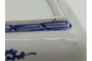 江戸期　富長貴春(富貴長春)　古伊万里　染付　金彩　色絵　蛸唐草　7.3寸皿　約22cm　大胆かつ繊細な絵柄に魅了される長皿2客(七寸三分、和皿、角皿、和食器)(R-061777)