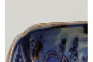 江戸期　富長貴春(富貴長春)　古伊万里　染付　金彩　色絵　蛸唐草　7.3寸皿　約22cm　大胆かつ繊細な絵柄に魅了される長皿2客(七寸三分、和皿、角皿、和食器)(R-061777)