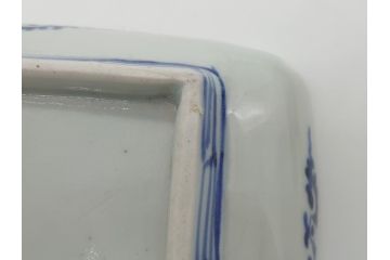江戸期　富長貴春(富貴長春)　古伊万里　染付　金彩　色絵　蛸唐草　7.3寸皿　約22cm　大胆かつ繊細な絵柄に魅了される長皿2客(七寸三分、和皿、角皿、和食器)(R-061777)