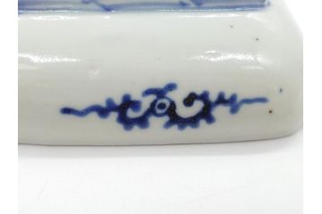 江戸期　富長貴春(富貴長春)　古伊万里　染付　金彩　色絵　蛸唐草　7.3寸皿　約21.5cm　大胆かつ繊細な絵柄に魅了される長皿2客(七寸三分、和皿、角皿、和食器)(R-061778)