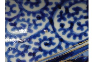 江戸期　富長貴春(富貴長春)　古伊万里　染付　金彩　色絵　蛸唐草　7.3寸皿　約21.5cm　大胆かつ繊細な絵柄に魅了される長皿2客(七寸三分、和皿、角皿、和食器)(R-061778)
