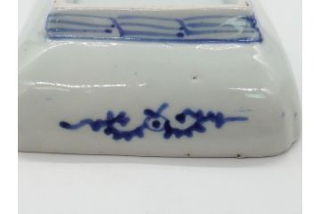 江戸期　富長貴春(富貴長春)　古伊万里　染付　金彩　色絵　蛸唐草　7.3寸皿　約22cm　大胆かつ繊細な絵柄に魅了される長皿2客(七寸三分、和皿、角皿、和食器)(R-061779)