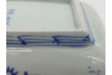 江戸期　富長貴春(富貴長春)　古伊万里　染付　金彩　色絵　蛸唐草　7.3寸皿　約22cm　大胆かつ繊細な絵柄に魅了される長皿2客(七寸三分、和皿、角皿、和食器)(R-061779)