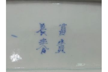 江戸期　富長貴春(富貴長春)　古伊万里　染付　金彩　色絵　蛸唐草　7.3寸皿　約22cm　大胆かつ繊細な絵柄に魅了される長皿2客(七寸三分、和皿、角皿、和食器)(R-061779)