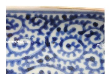 江戸期　富長貴春(富貴長春)　古伊万里　染付　金彩　色絵　蛸唐草　7.3寸皿　約22cm　大胆かつ繊細な絵柄に魅了される長皿2客(七寸三分、和皿、角皿、和食器)(R-061779)