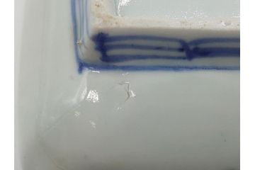 江戸期　富長貴春(富貴長春)　古伊万里　染付　金彩　色絵　蛸唐草　7.3寸皿　約22cm　大胆かつ繊細な絵柄に魅了される長皿2客(七寸三分、和皿、角皿、和食器)(R-061779)