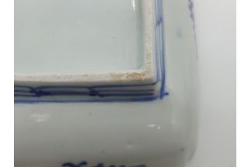 江戸期　富長貴春(富貴長春)　古伊万里　染付　金彩　色絵　蛸唐草　7.3寸皿　約22cm　大胆かつ繊細な絵柄に魅了される長皿2客(七寸三分、和皿、角皿、和食器)(R-061779)