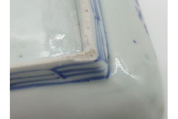 江戸期　富長貴春(富貴長春)　古伊万里　染付　金彩　色絵　蛸唐草　7.3寸皿　約22cm　大胆かつ繊細な絵柄に魅了される長皿2客(七寸三分、和皿、角皿、和食器)(R-061779)