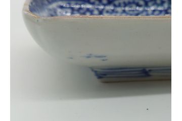 江戸期　富長貴春(富貴長春)　古伊万里　染付　金彩　色絵　蛸唐草　7.3寸皿　約22cm　大胆かつ繊細な絵柄に魅了される長皿2客(七寸三分、和皿、角皿、和食器)(R-061779)