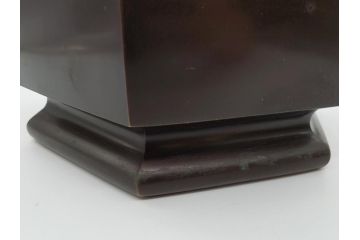 明治〜大正　六角　使い込むほどに味の出る古銅火鉢(手あぶり、鉢カバー、茶道具)(R-061783)
