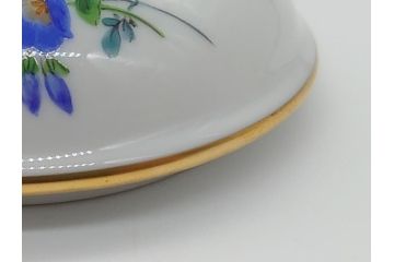 ドイツ　マイセン　Meissen　ベーシックフラワー　三つ花　優雅で華やかなシュガーポット(蓋物、西洋陶磁器)(R-061784)