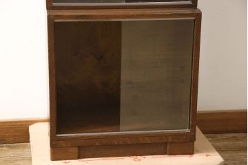 イギリスアンティーク　Minty OXFORD(ミンティ)　希少サイズ　オーク材　引き戸式が珍しいスタッキングブックケース(本箱、本棚、戸棚、収納棚、書棚、飾り棚)(R-061788)
