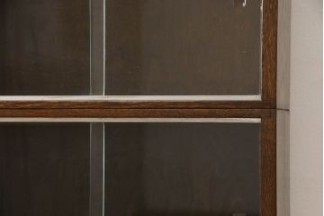 イギリスアンティーク　Minty OXFORD(ミンティ)　希少サイズ　オーク材　引き戸式が珍しいスタッキングブックケース(本箱、本棚、戸棚、収納棚、書棚、飾り棚)(R-061788)