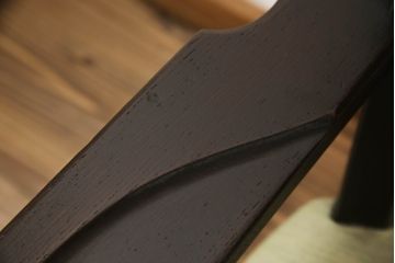 中古　美品　神戸洋家具　永田良介商店　タツ型の彫刻が存在感を放つ3人掛けソファ(三人掛け、3P)(R-061790)