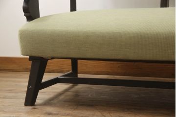 中古　美品　神戸洋家具　永田良介商店　タツ型の彫刻が存在感を放つ3人掛けソファ(三人掛け、3P)(R-061790)