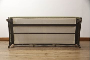 中古　美品　神戸洋家具　永田良介商店　タツ型の彫刻が存在感を放つ3人掛けソファ(三人掛け、3P)(R-061790)