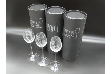 オーストリア　RIEDEL(リーデル)　プラウドフットジャパン記念品(名入れ有)　ワイングラス3客セット(箱付き)(R-061792)