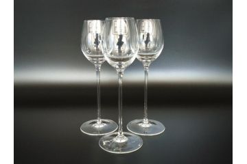 オーストリア　RIEDEL(リーデル)　プラウドフットジャパン記念品(名入れ有)　ワイングラス3客セット(箱付き)(R-061792)