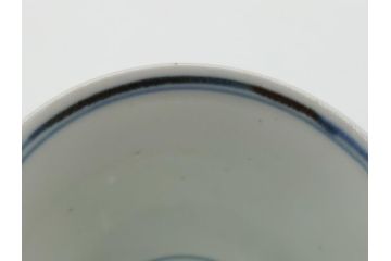 江戸期　古伊万里　染付　伊万里焼の魅力を感じる個性豊かな絵柄の湯呑み3点セット(和食器)(R-061794)