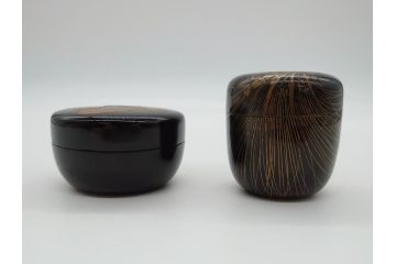時代物　蒔絵　香合　棗　2個セット(小物入れ、茶道具、茶器、漆器、漆工芸)(R-061795)