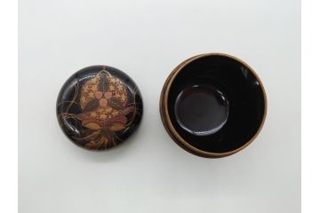 時代物　蒔絵　香合　棗　2個セット(小物入れ、茶道具、茶器、漆器、漆工芸)(R-061795)