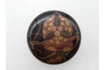 時代物　蒔絵　香合　棗　2個セット(小物入れ、茶道具、茶器、漆器、漆工芸)(R-061795)