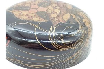 時代物　蒔絵　香合　棗　2個セット(小物入れ、茶道具、茶器、漆器、漆工芸)(R-061795)