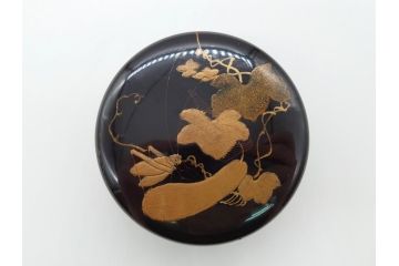 時代物　蒔絵　香合　棗　2個セット(小物入れ、茶道具、茶器、漆器、漆工芸)(R-061795)