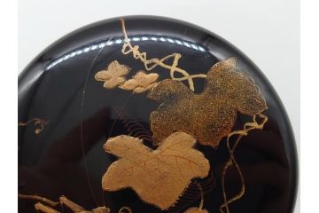 時代物　蒔絵　香合　棗　2個セット(小物入れ、茶道具、茶器、漆器、漆工芸)(R-061795)