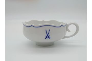 ドイツ　マイセン　Meissen　双剣　シンプルで趣のあるティーカップ&ソーサー(西洋陶磁器、C&S)(R-061796)