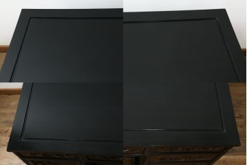 中国ビンテージ　オリエンタル　ふんだんにあしらわれた彫刻が圧倒的な存在感を放つデスクとチェアのセット(両袖デスク、両袖机、ワークデスク、在宅用、在宅ワーク、アームチェア、回転イス、椅子、ヴィンテージ、アジアン)(R-061798)