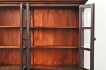 中古　美品　松本民芸家具　シックなデザインが高級感漂う食器棚(カップボード、飾り棚、収納棚、戸棚、サイドボード、サイドキャビネット、上下バラ売り可能)(R-061799)