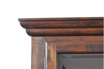 中古　美品　松本民芸家具　シックなデザインが高級感漂う食器棚(カップボード、飾り棚、収納棚、戸棚、サイドボード、サイドキャビネット、上下バラ売り可能)(R-061799)