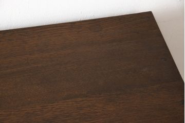 和製アンティーク　上手物　ナラ材　色ガラス入り　シャッター(蛇腹)扉が珍しいレトロな収納棚(食器棚、茶棚、戸棚、引き出し)(R-061800)