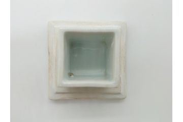 江戸期　古伊万里　染付　四面絵変わり　洗練された佇まいの角形香炉(仏具)(R-061807)