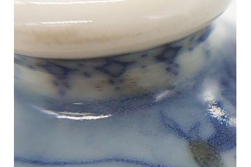 江戸〜明治　染付　極小　興味深い情景の絵付けが目を引く飾り壺(一輪挿し、鼻煙壺、壷、花器、人物、虎)(R-061808)