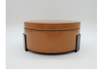 大正〜昭和初期　木製　漆器　菓子器揃(菓子鉢、4.6寸皿5枚、約14cm、共箱付き、創業五拾周年記念、帝國生命保険株式会社、漆工芸、和食器、和皿)(R-061813)