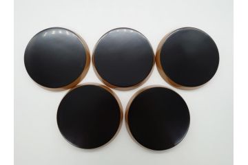 大正〜昭和初期　木製　漆器　菓子器揃(菓子鉢、4.6寸皿5枚、約14cm、共箱付き、創業五拾周年記念、帝國生命保険株式会社、漆工芸、和食器、和皿)(R-061813)