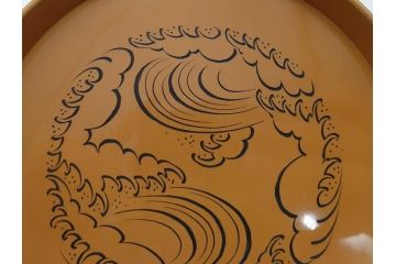 大正〜昭和初期　木製　漆器　菓子器揃(菓子鉢、4.6寸皿5枚、約14cm、共箱付き、創業五拾周年記念、帝國生命保険株式会社、漆工芸、和食器、和皿)(R-061813)
