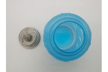 昭和初期　古いキャンディーポット(ガラス瓶、プレスガラス)(R-061815)