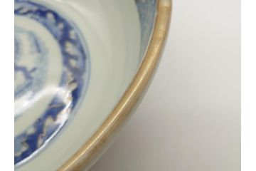 幕末　富長貴春(富貴長春)　金彩　色絵　染付　松竹梅文　華やかな色彩が目を惹く8.3寸深鉢(和食器)(R-061817)