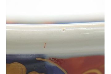 幕末　富長貴春(富貴長春)　金彩　色絵　染付　松竹梅文　華やかな色彩が目を惹く8.3寸深鉢(和食器)(R-061817)