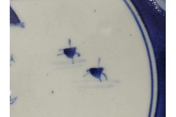 江戸期　古伊万里　大明年製　染付　山水図　9.2寸皿　約28cm　繊細な絵付けが美しい深鉢(九寸二分、和皿、深皿、和食器)(R-061818)