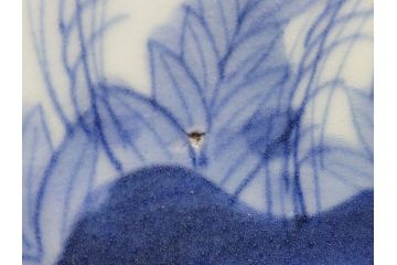 江戸期　古伊万里　大明年製　染付　山水図　9.2寸皿　約28cm　繊細な絵付けが美しい深鉢(九寸二分、和皿、深皿、和食器)(R-061818)