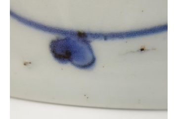 江戸期　古伊万里　大明年製　染付　山水図　9.2寸皿　約28cm　繊細な絵付けが美しい深鉢(九寸二分、和皿、深皿、和食器)(R-061818)