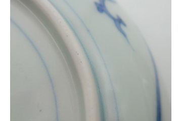 江戸期　古伊万里　宣徳年製　染付　変形　蛸唐草文　5寸皿　約15cm　総蛸唐草の絵付けに魅了される皿3枚セット(五寸、和皿、なます皿、和食器)(R-061819)